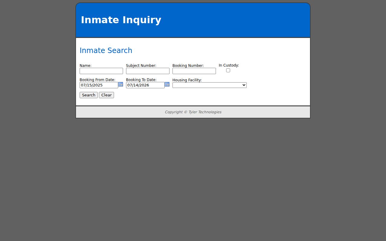 Jefferson County arrest history public booking and inmate search