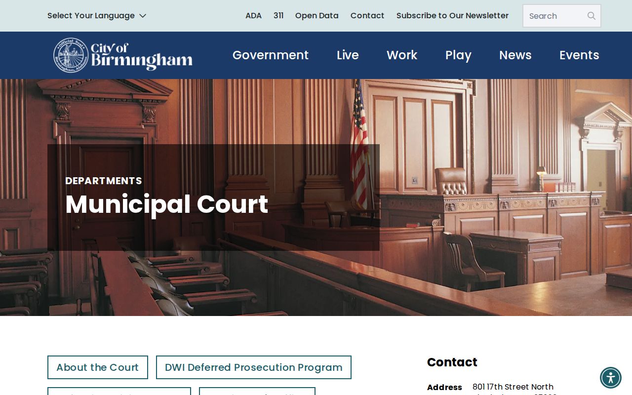 Birmingham criminal history municipal court location and jurisdiction