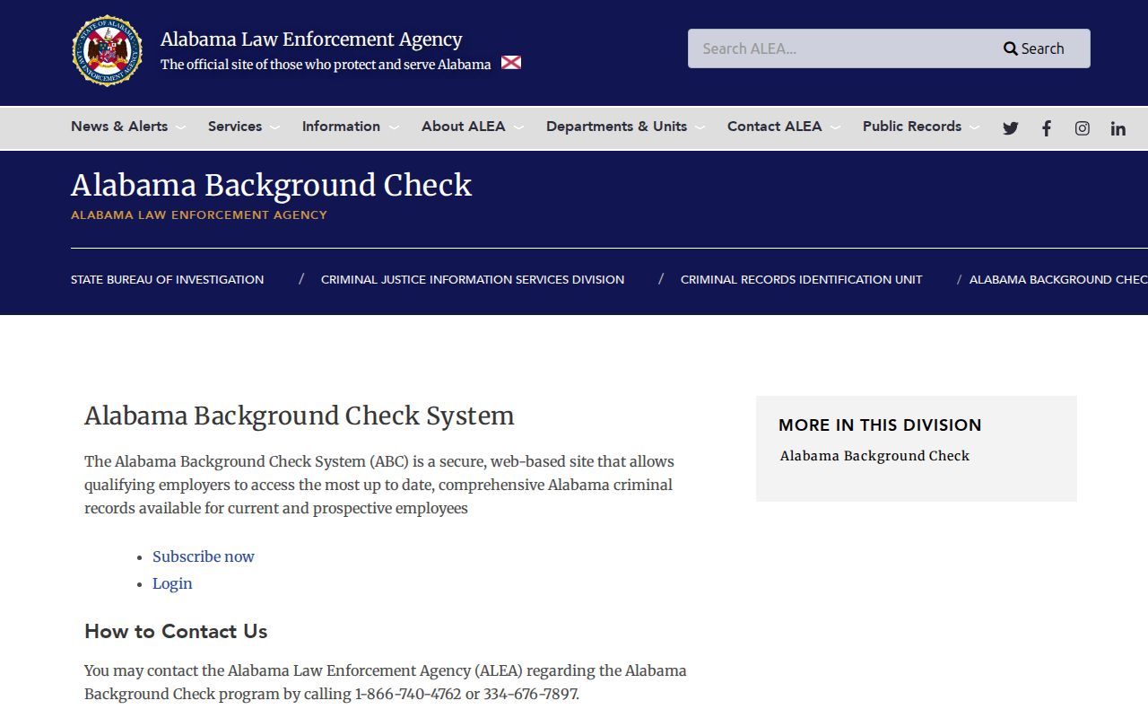 ALEA official Jefferson County criminal history review instructions